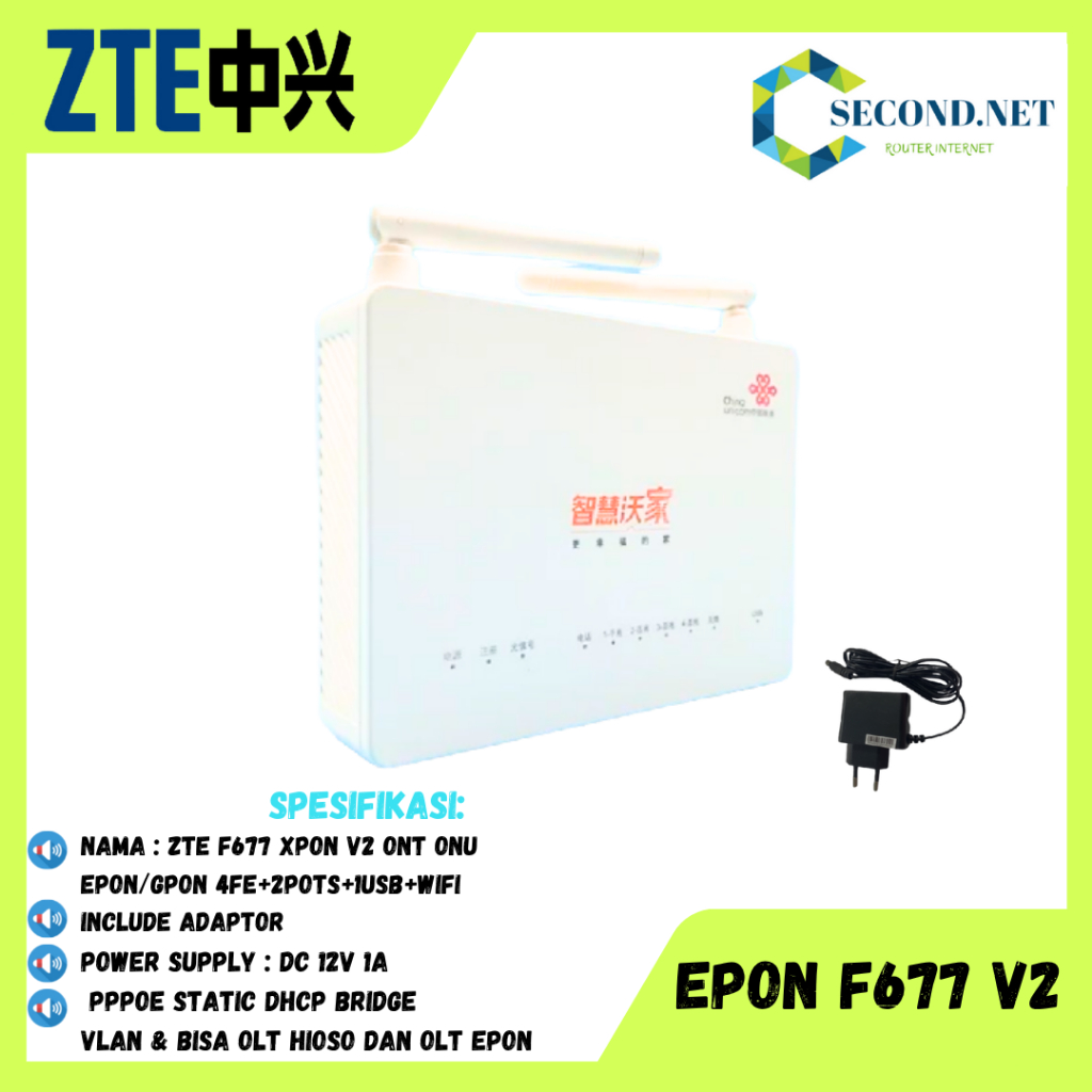 Jual Modem Ont F677 V2 XPON Epon Gpon 1G 1Usb 4Fe Support OMCI ...