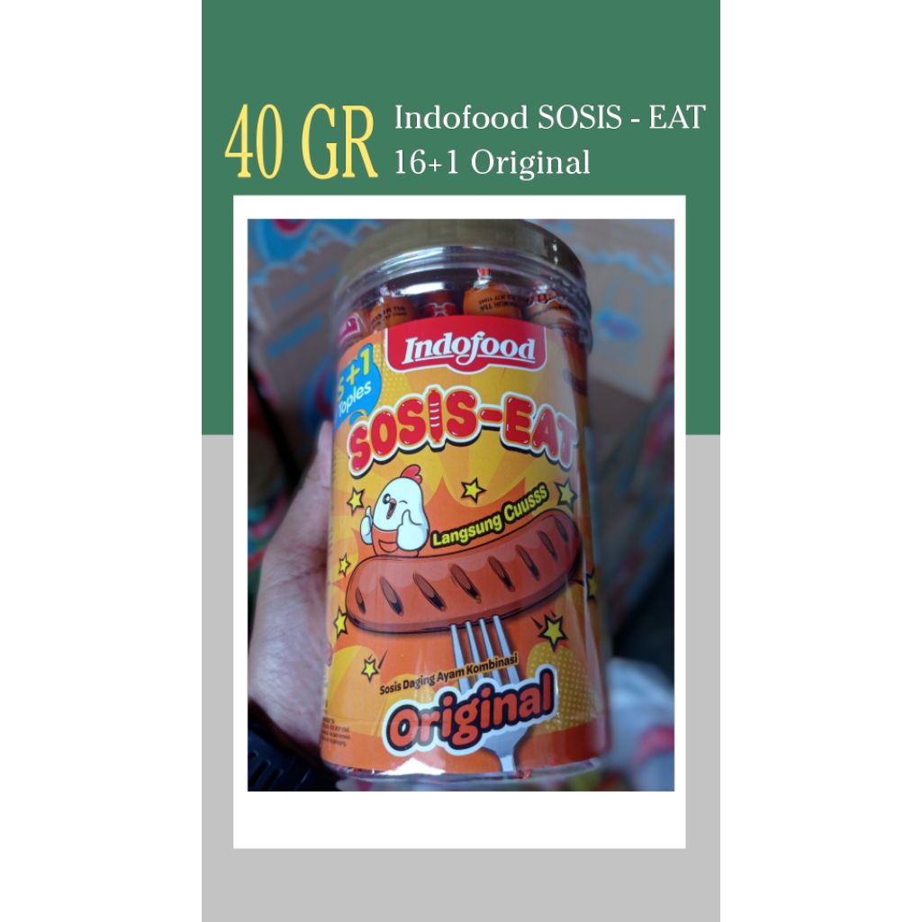 Jual (16 Bonus 1) Indofood SOSIS - EAT Jumbo rasa Original | Shopee ...