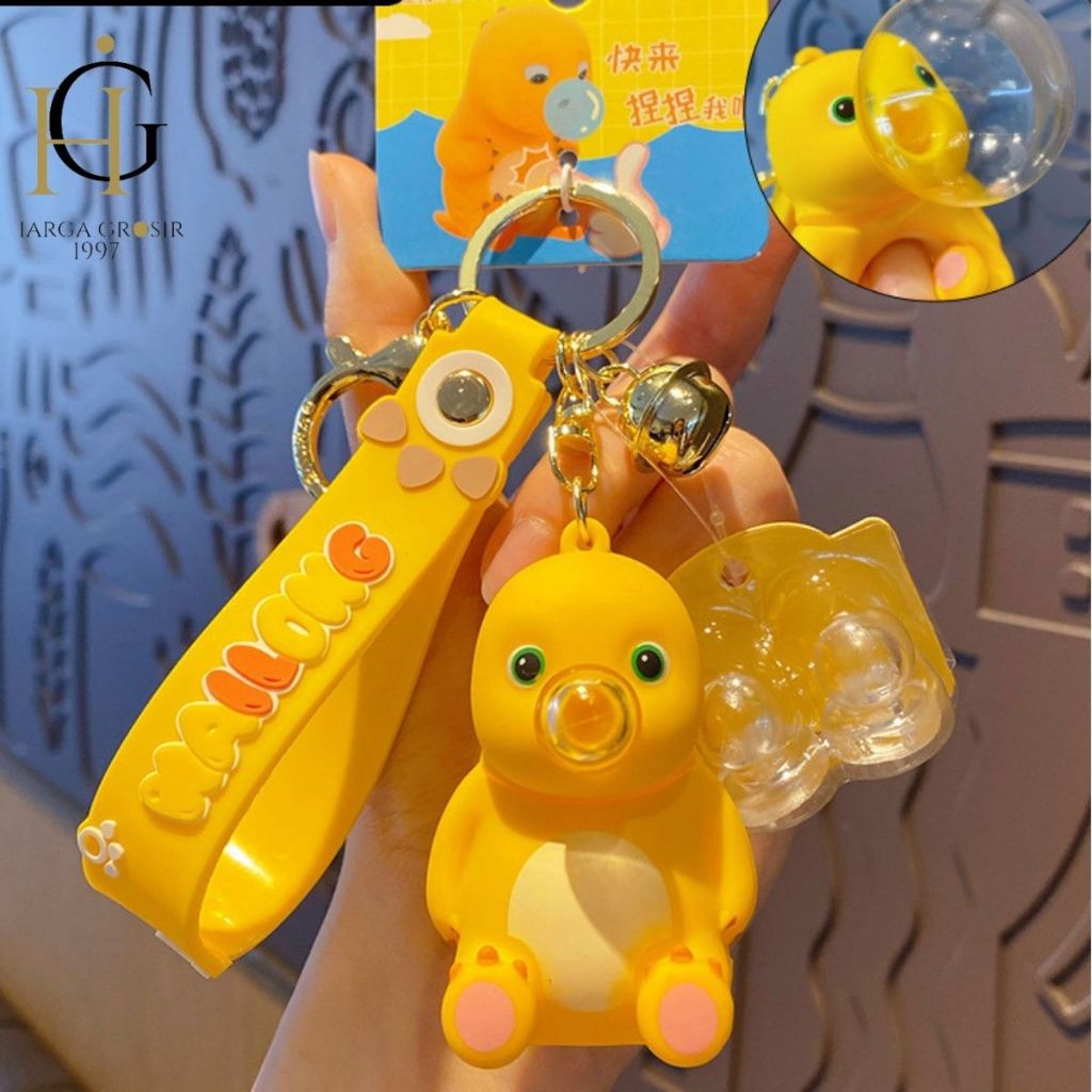 Jual KEYCHAIN KEYRING TERMURAH GANTUNGAN KUNCI DINO NAILONG TIUP