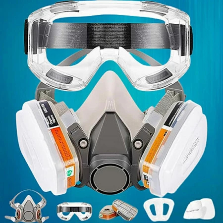 Jual Masker Gas Respirator Industrial Mask 6200 Anti Virus Debu Racun ...