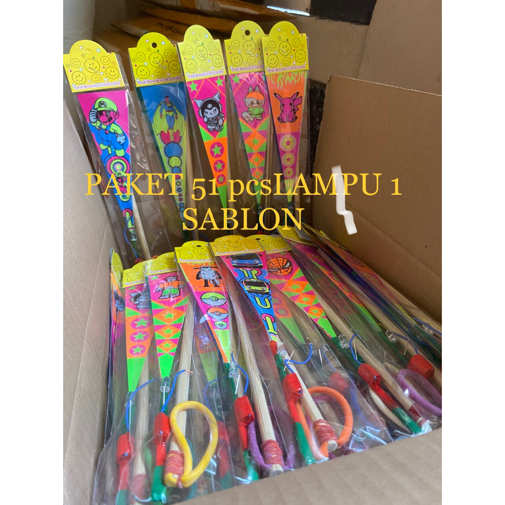 Jual PAKET KITIRAN 51 PCS SABLON LAMPU1 Kitiran/apollo/slepetan/kunang2 ...