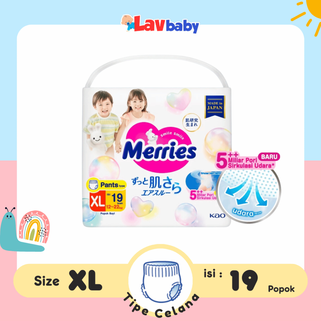 Jual Merries Premium XL 19 XL19 XL38 XL 38 Pants diapers popok bayi ...