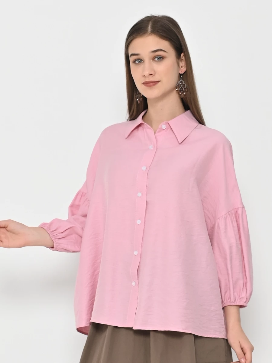 Balloon Sleeve Oversized Shirt