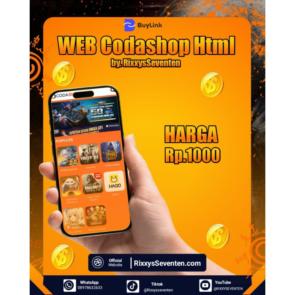 Jual source code codashop html | Shopee Indonesia