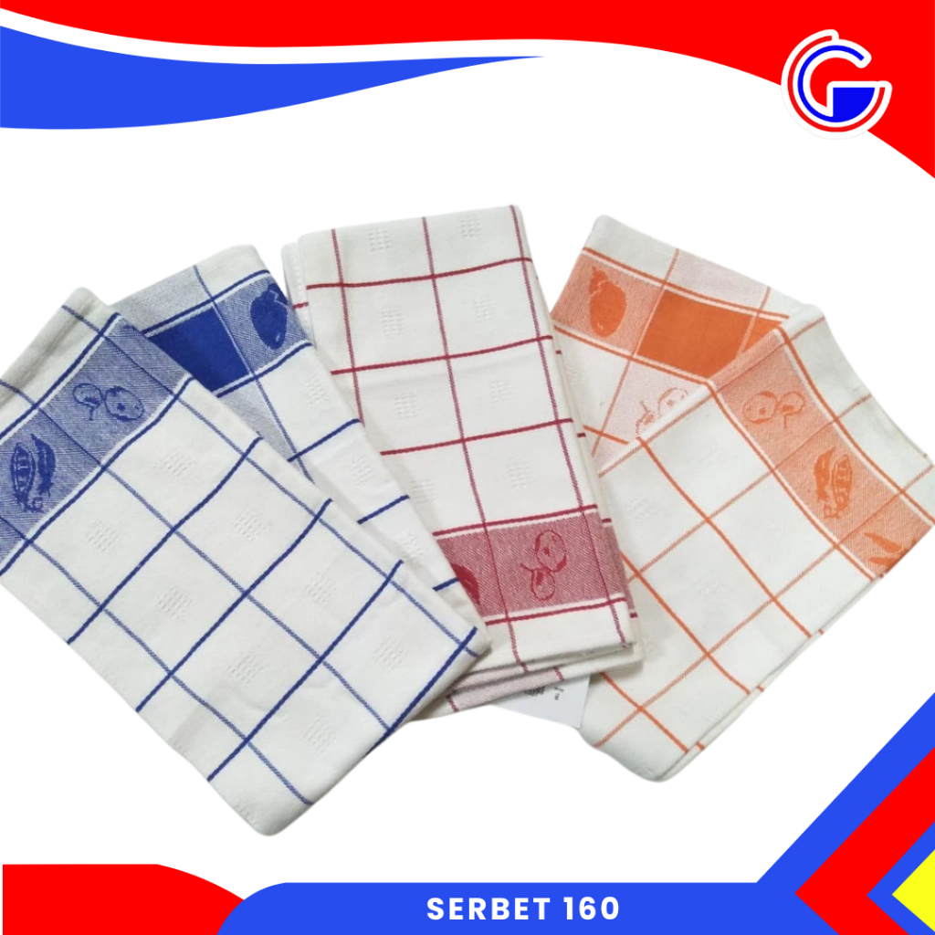 Serbet 160 - Serbet Lap Dapur - Napkin Kotak Tebal 55 X 55Cm - Lap Meja Serbaguna
