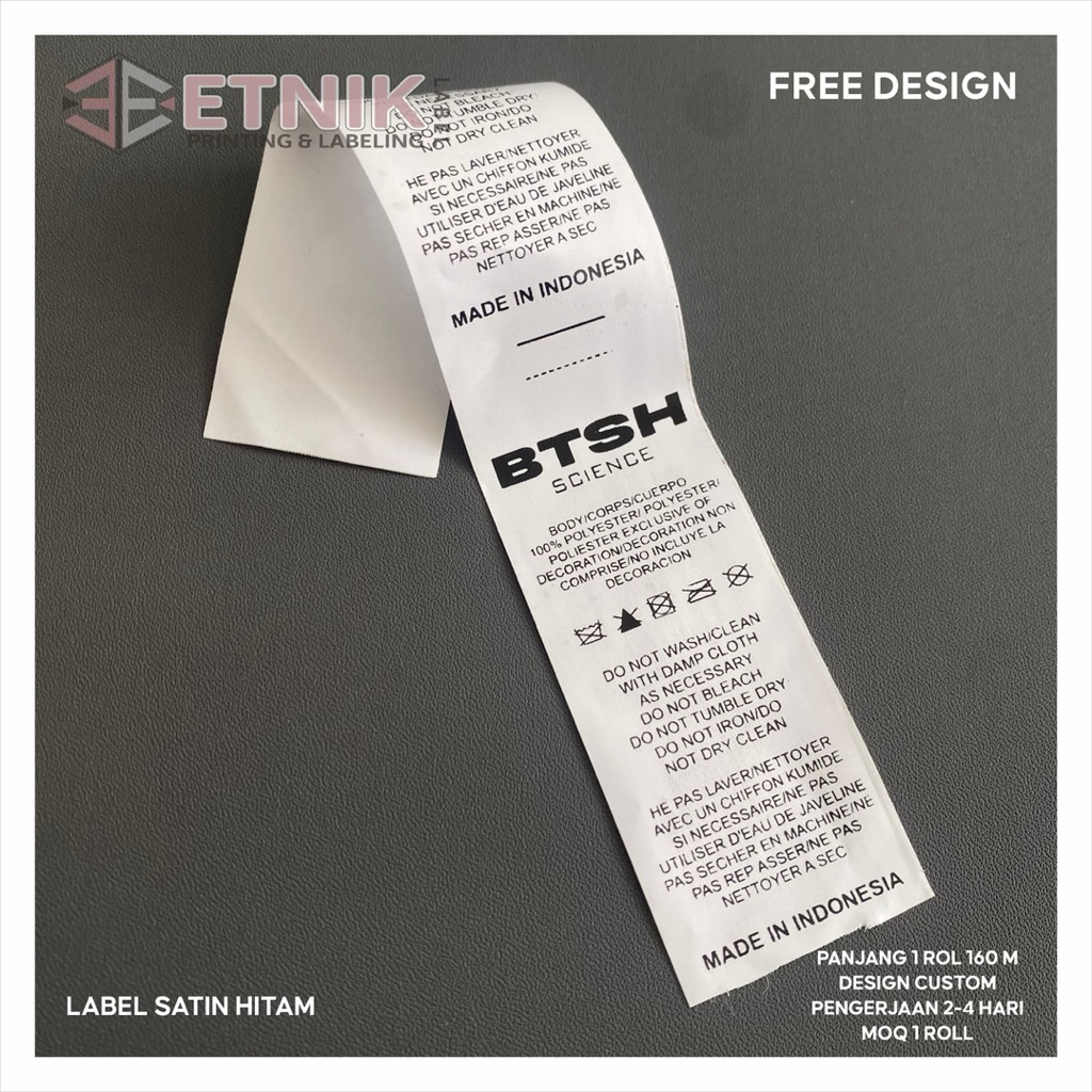 Jual LABEL TAPETA CUSTOM label murah,Label washing,Label baju,Label ...