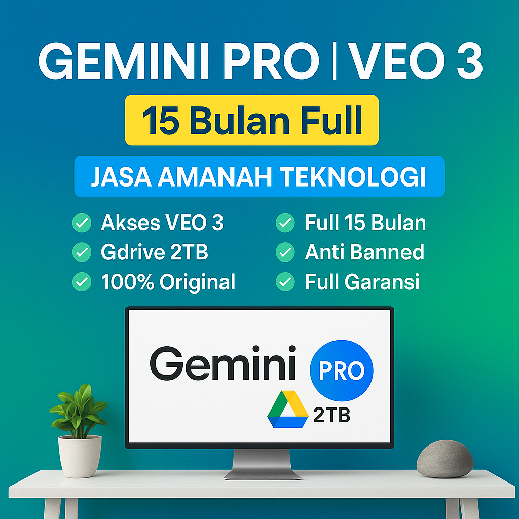 Jual GEMINI AI PRO 2.5+VEO 3 | 15 BULAN terbaik | Shopee Indonesia