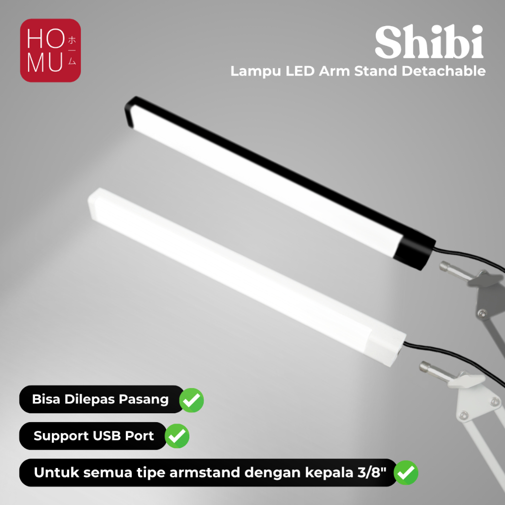 Jual HOMU SHIBI Lampu LED Meja Super Terang untuk Arm Stand 3 Warna ...