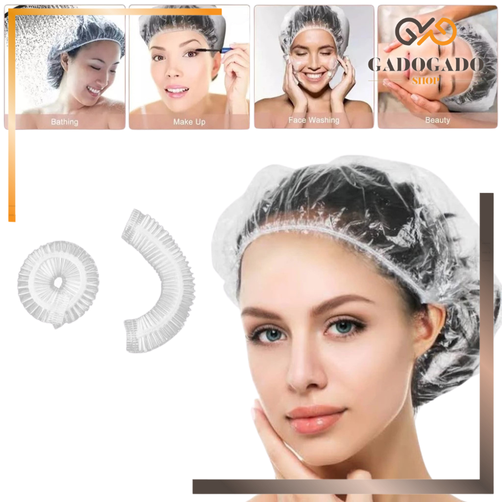 Jual GGS Shower Cap Polos Travel Plastik Penutup KepalaTopi Keramas ...