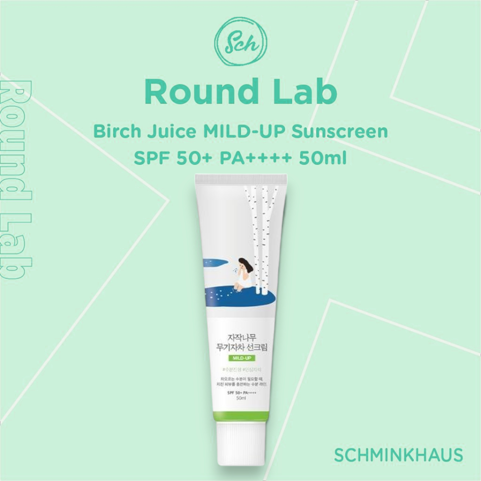 Jual ROUND LAB Birch Juice MILD-UP Sunscreen SPF 50+ PA++++ (50ml / SET ...