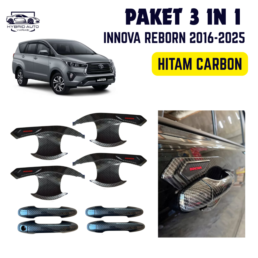 Jual Paket Outer Handle Tank Cover Innova Reborn 2016-2025 Hitam Carbon ...