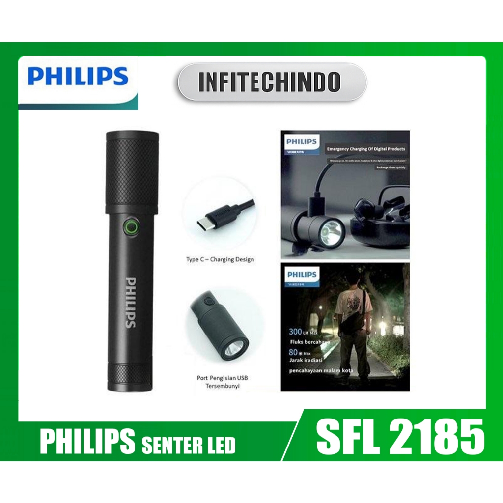 Jual Philips Senter LED SFL2185 Flashlight Senter Led Super Terang Mini ...