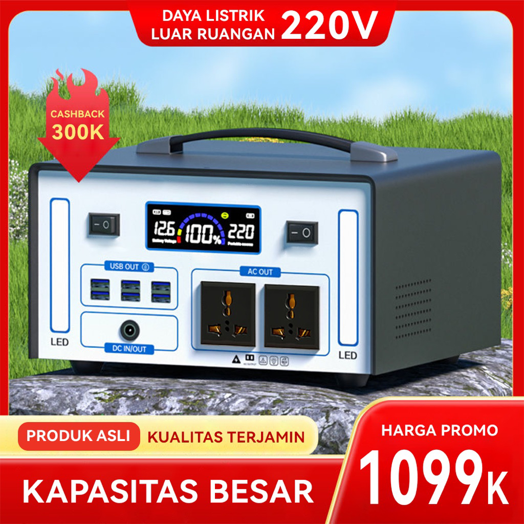 Jual [Ready]Power Station Camping Powerbank 220V 300W/500W/800W/1200W ...