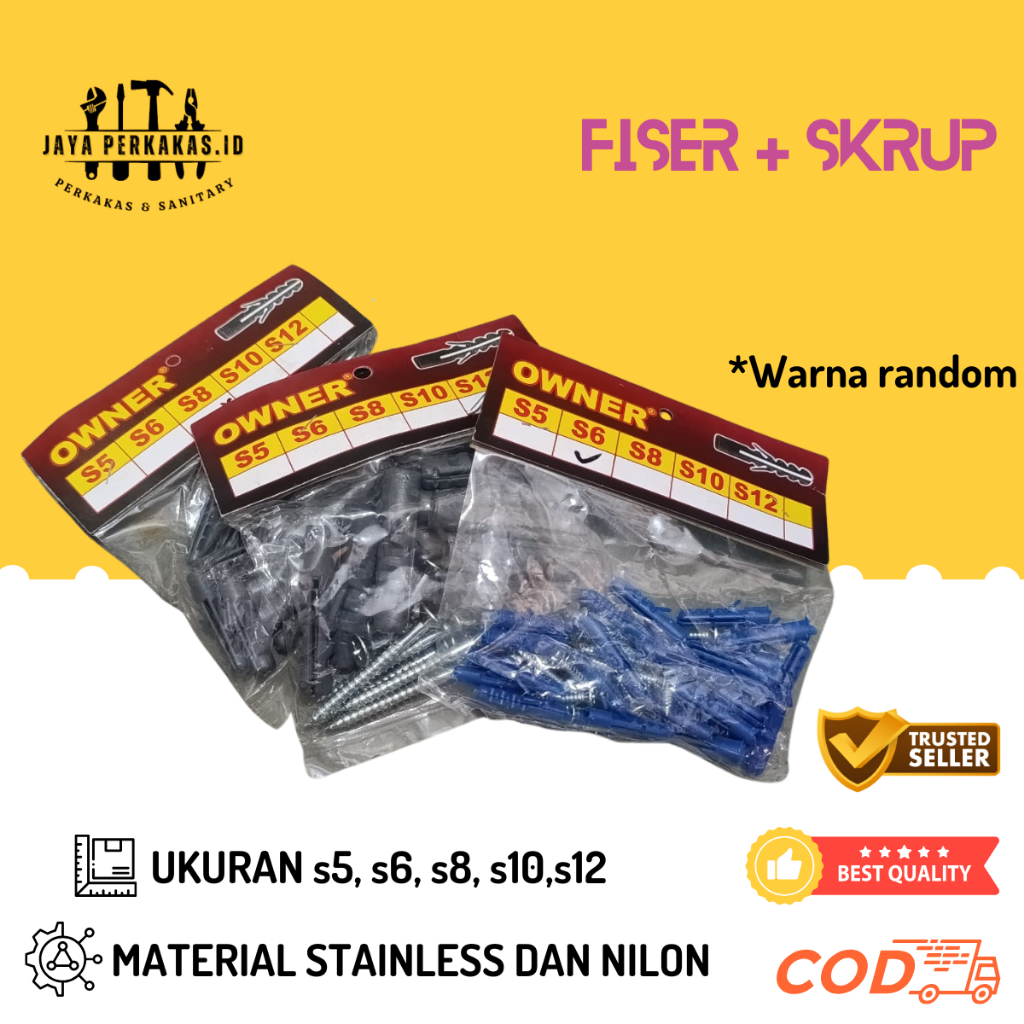 Jual Sekerup Fiser Tembok Ukuran LENGKAP S5 S6 S8 S10 S12 FISER OWNER ...