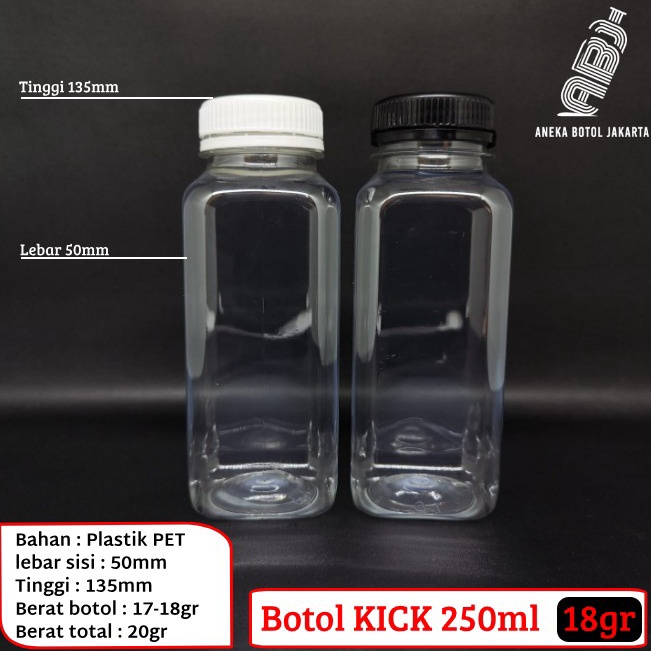Jual Botol pla KICK 25ml 18gr murah ekonomis Botol kale kotak 25 ml ...
