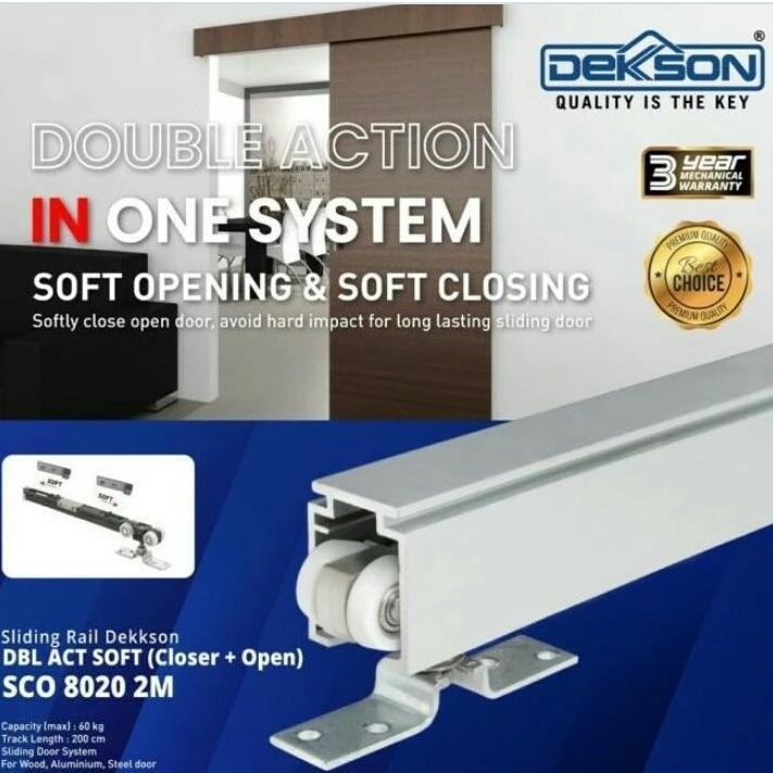 Jual Rel Sliding Dekson Rail SCO 8020 DBL ACT Soft (Close+Open) 2m ...