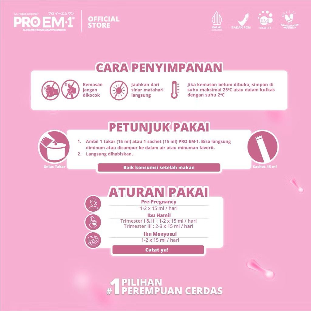 Jual Pro EM 1 probiotic / probiotics supplement with folic acid - proem ...