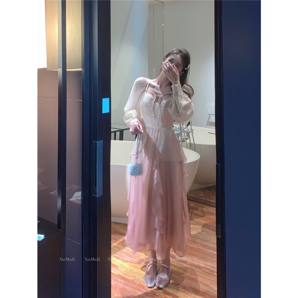 Jual Rok Panjang Suspender Peri Ruffle Warna Gradien Mermaid Ji Gaun ...