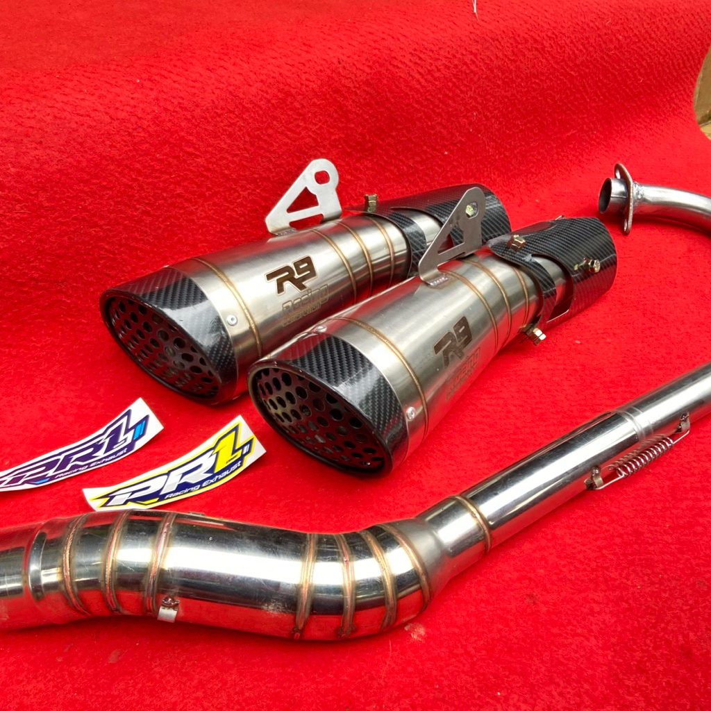 Jual KNALPOT RACING R9 H2 TAMENG KARBON PNP R15 CB150R GSX VIXION BYSON ...