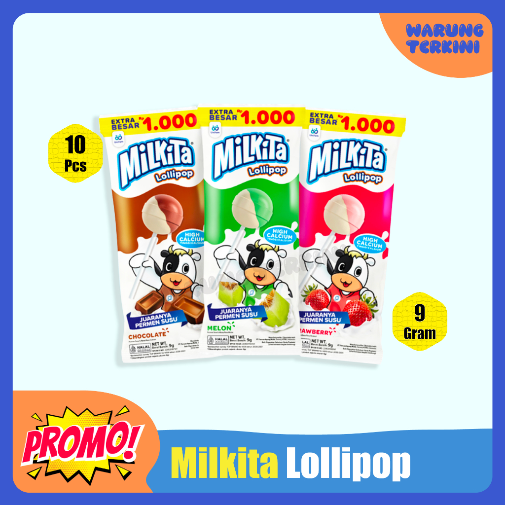 Jual Permen Milkita Lollipop 1 Renceng 10 Pcs 9g | Juaranya Permen Susu ...