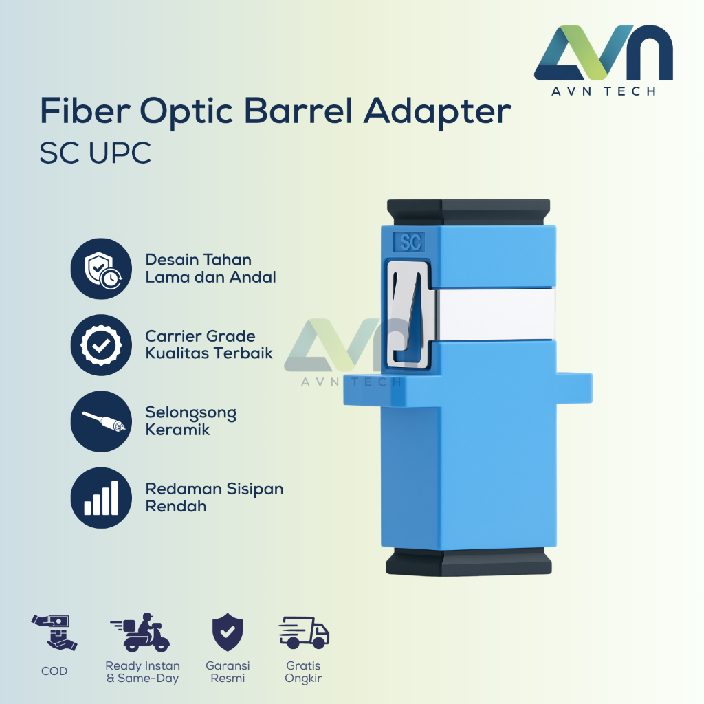 Jual (1 Pack) Adapter SC UPC Fiber Optic 50 Pcs Barrel Coupler ...