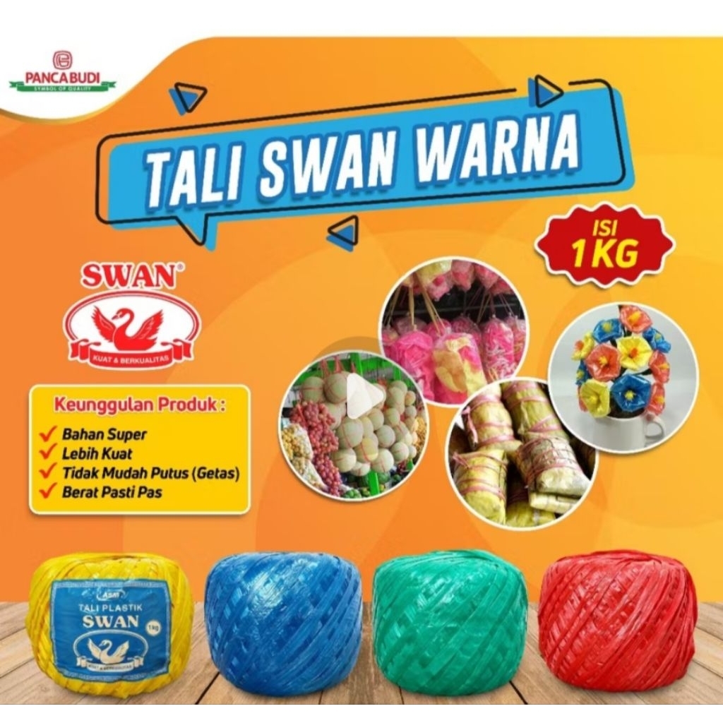 Jual tali rafia swan 1kg super bagus untuk rumbai atau ikat | Shopee ...