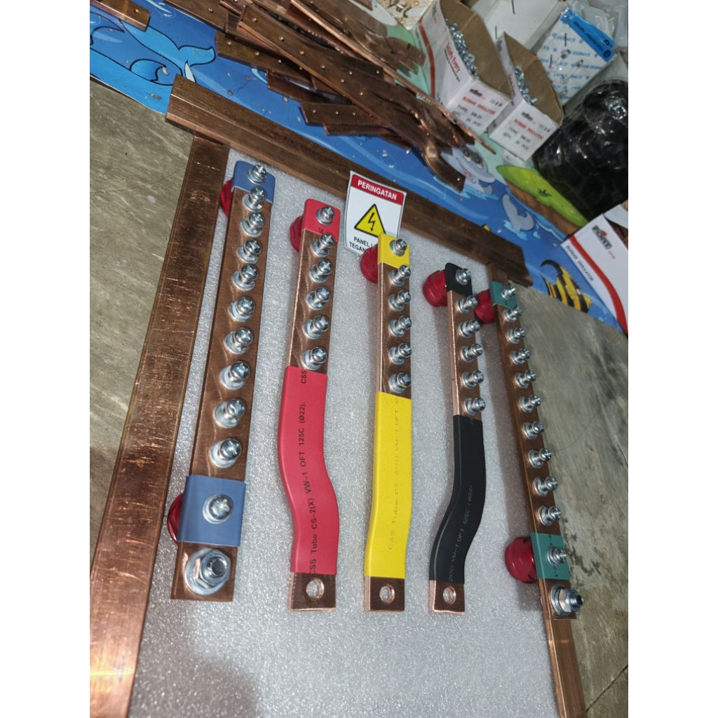 Jual BUSBAR 5×25 RSTN + GROUND PANJANG 25CM UNTUK MCCB 250A | Shopee ...