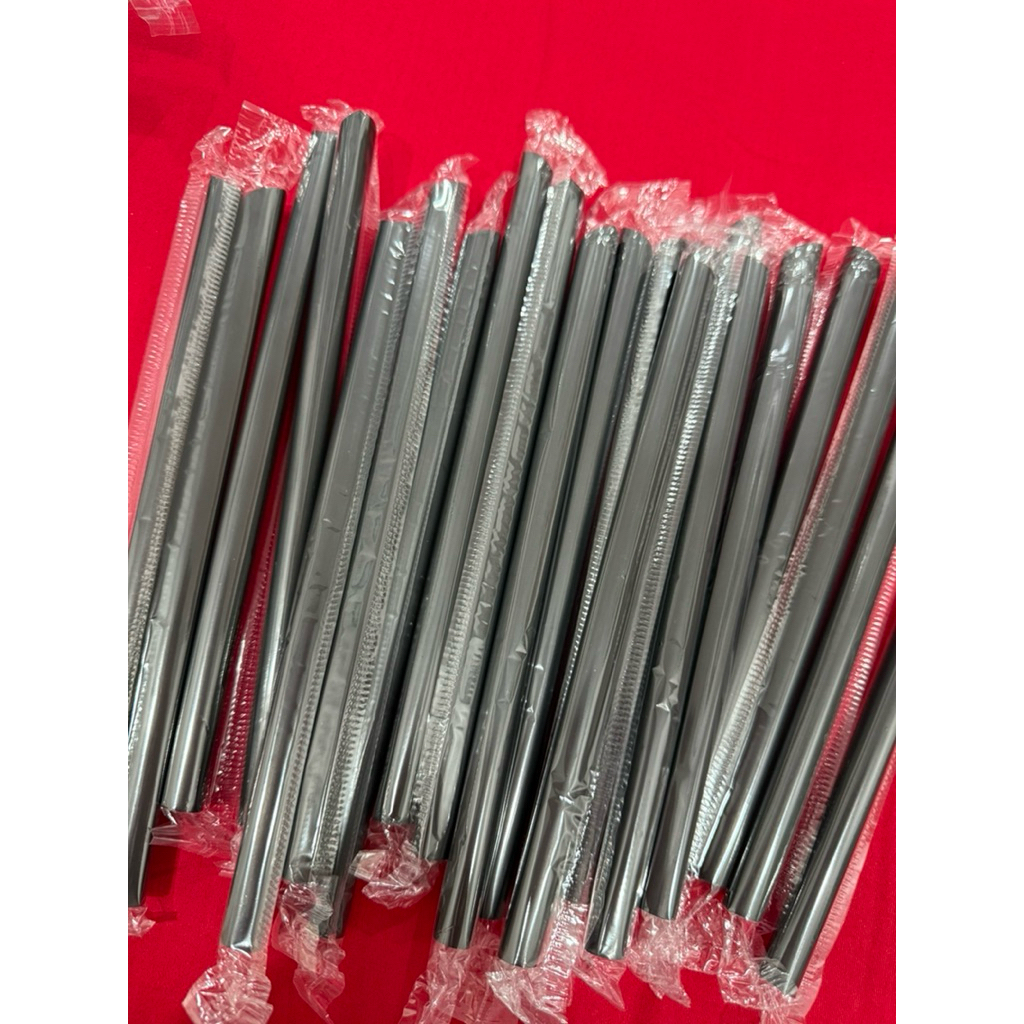 Jual 100PCS Sedotan BOBA Steril hitam 12mmx21cm higienis bubble straw ...