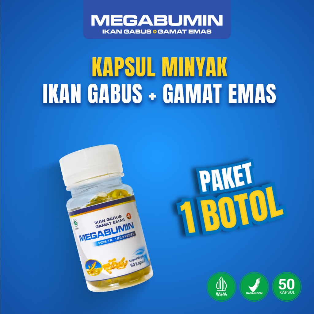 Jual Megabumin Kapsul Minyak Ikan Gabus Isi 50 Albumin Kutuk Obat Luka ...