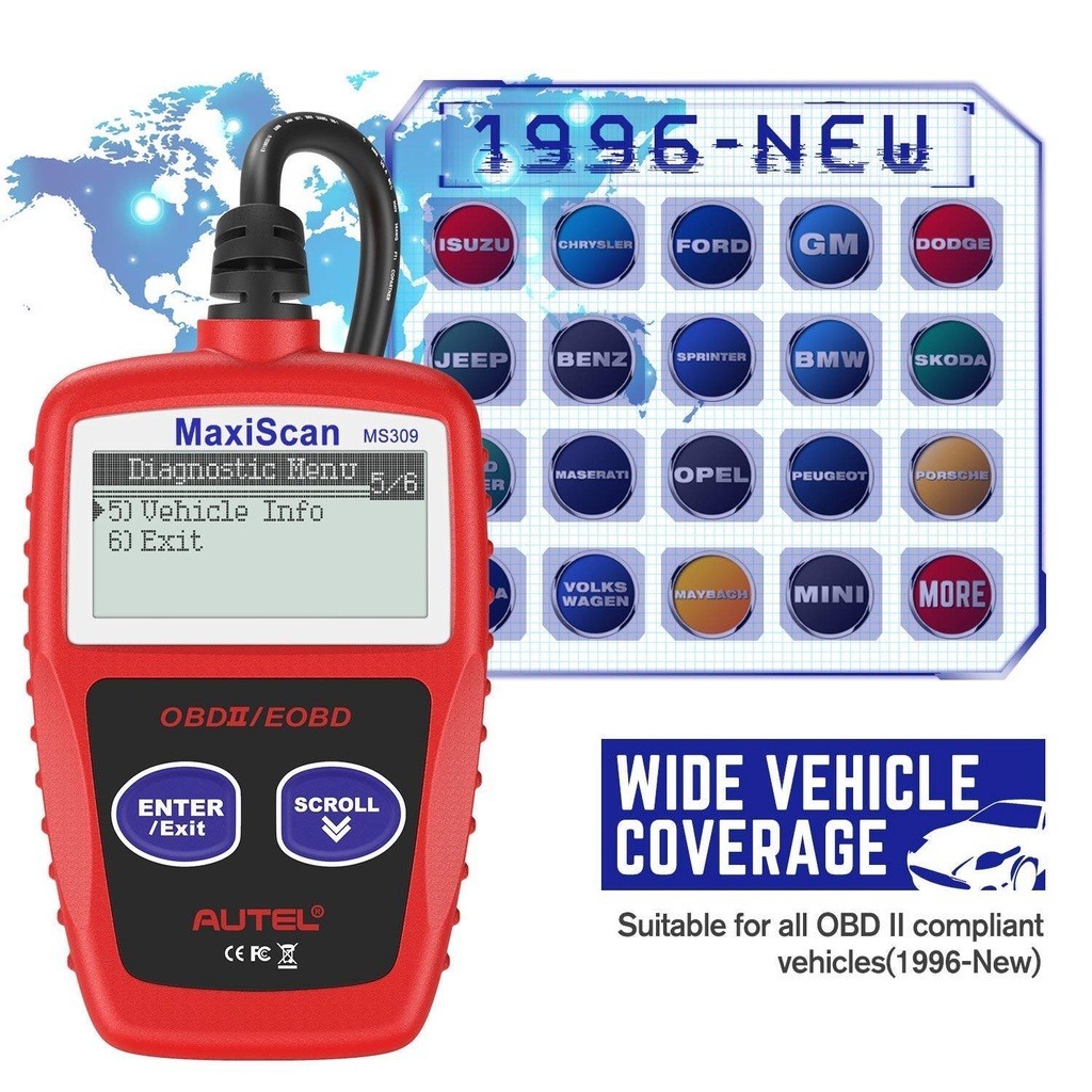 Jual MS309 OBD2 Scanner Pembaca Kode Mesin Mobil Periksa Status Monitor ...