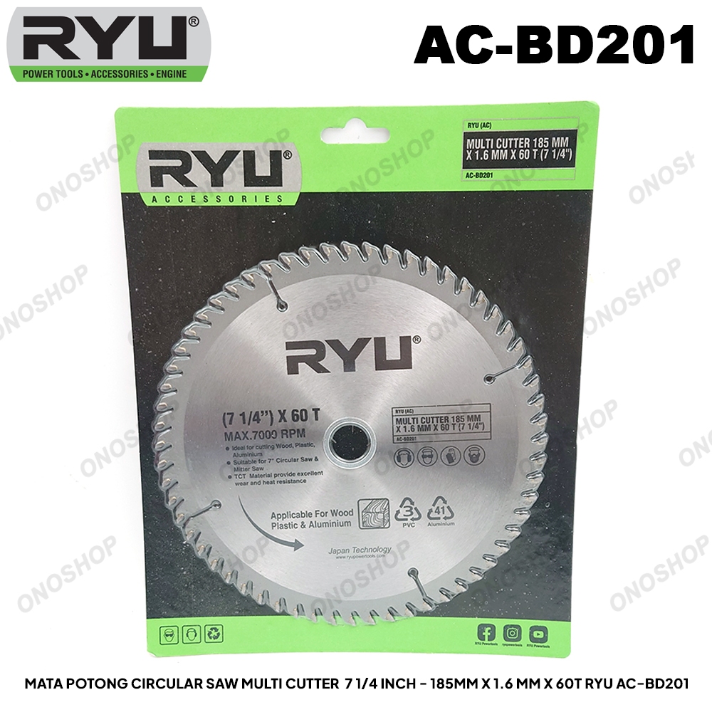 Jual Mata Potong Circular Saw Multi Cutter 7 1/4 Inch - 185mm x 1.6 mm ...