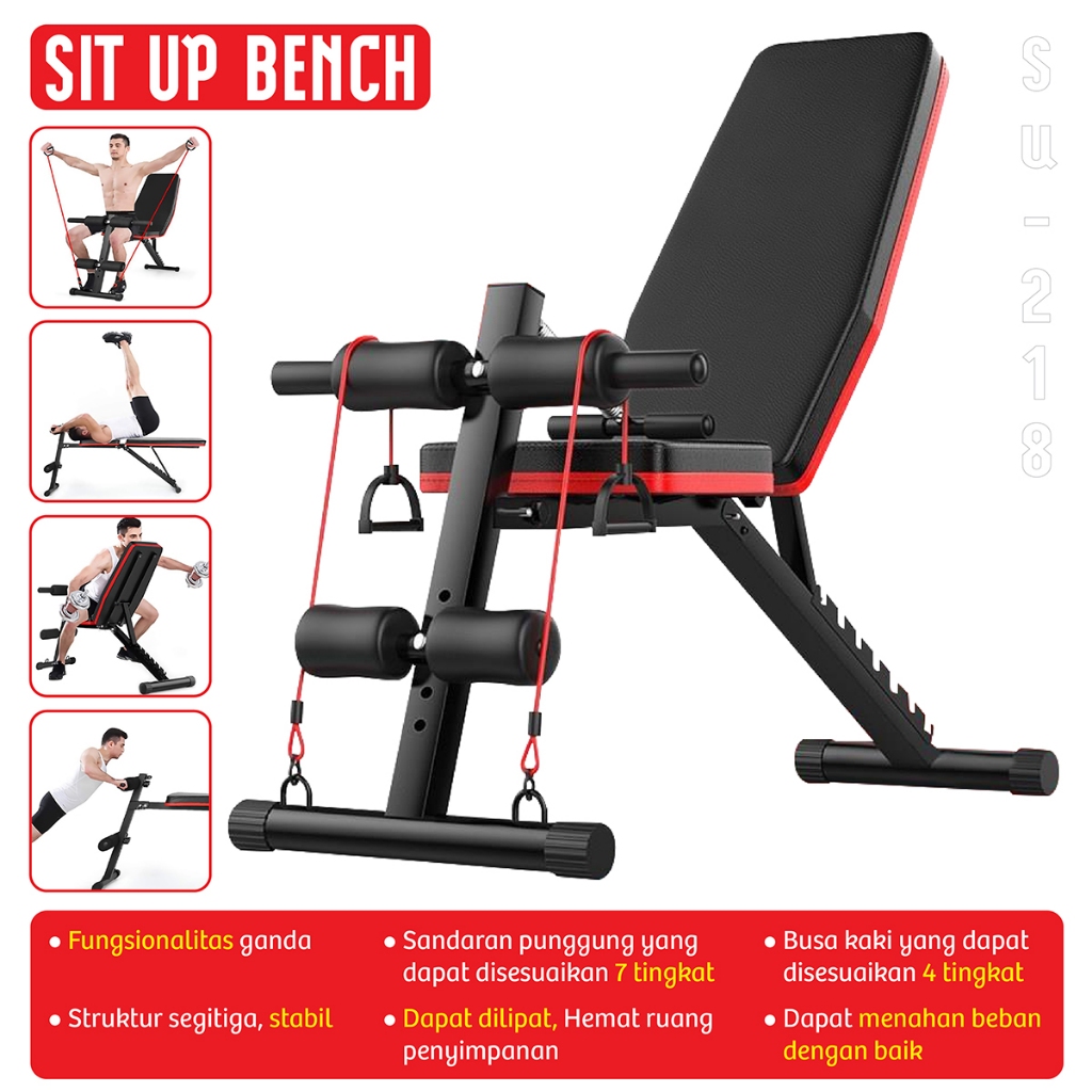 Jual HTD SPORT Bench Sit Up Adjustable 7 Level - Kursi Sit Up Lipat ...