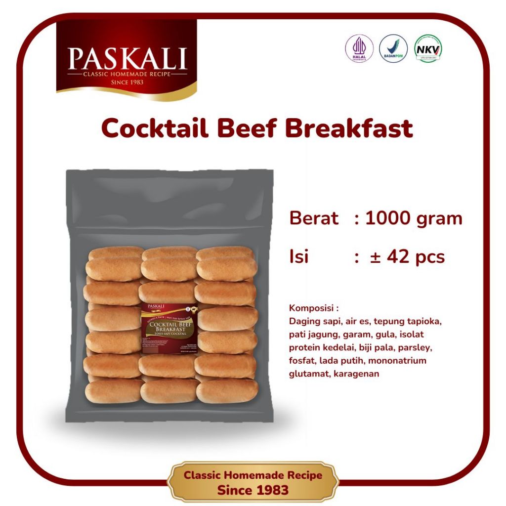 Jual Promo Aprinition Cocktail Beef Breakfast Paskali 1000 Gram Isi 42 ...