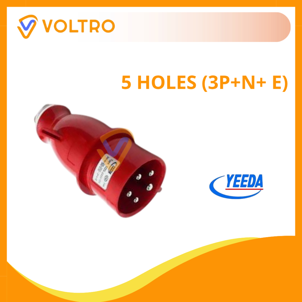 Jual Yeeda Industrial Plug & Mobile Socket 5 Pin 32A 3 Phase (3P+N+ E ...