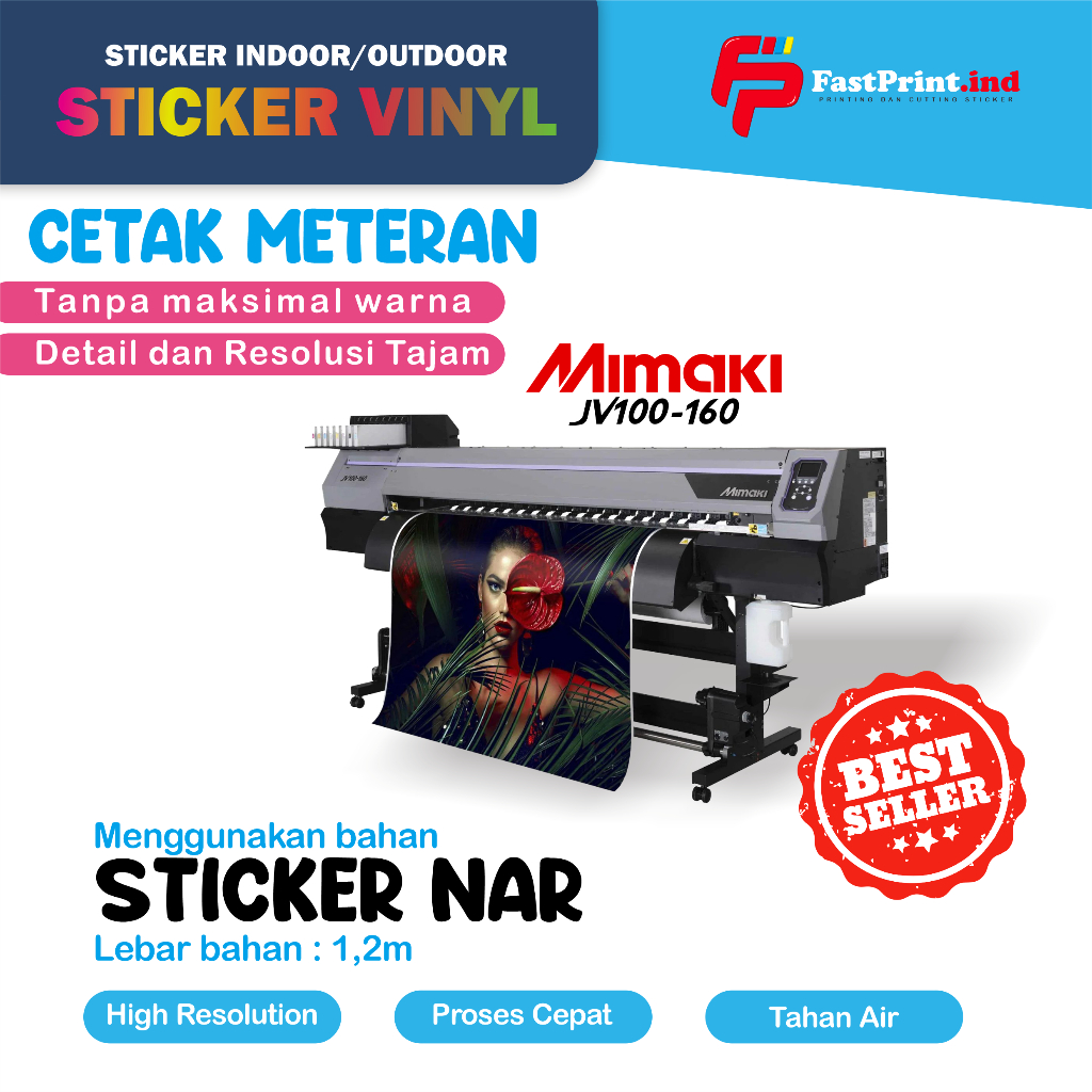 Jual Cetak Sticker Vinyl NAR Meteran | Indoor Outdoor | Sticker Custom ...