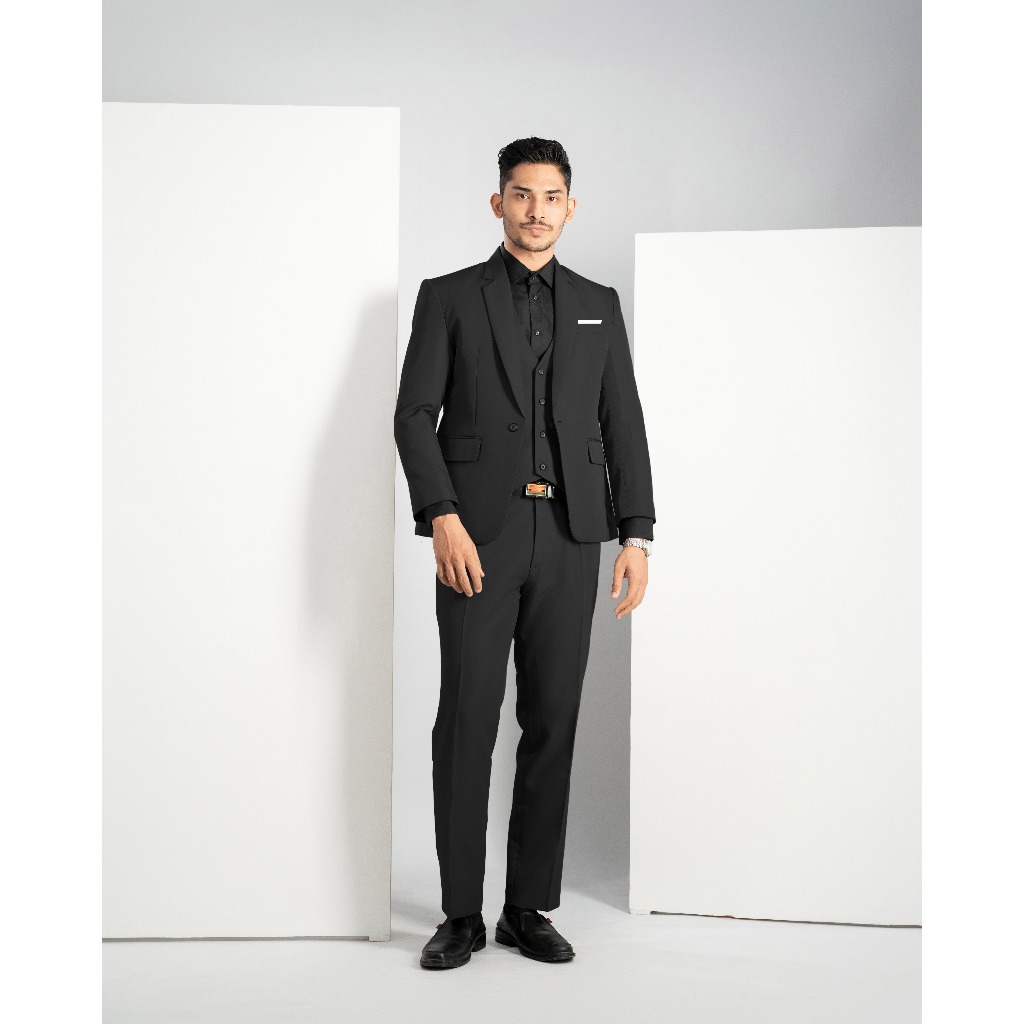 Jual Heaven Suit- Setelan Jas Celana dan Rompi Pria - Slim Fit - Hitam ...