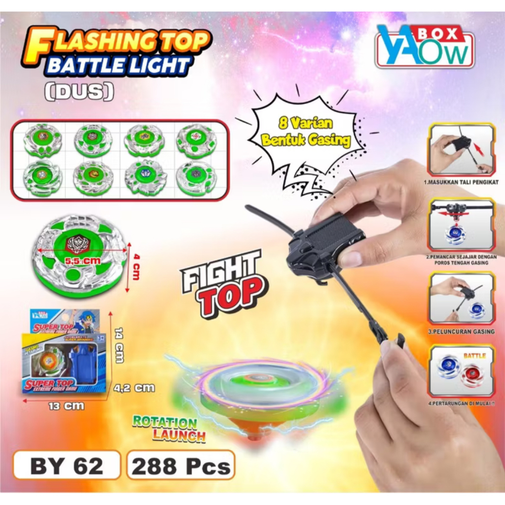 Jual Mainan Anak GASING FLASHING TOP BATTLE LIGHT BY62 / Gangsing ...