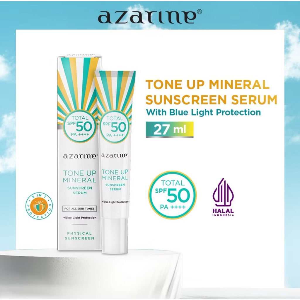 Jual AZARINE - Sunscreen Tone Up Mineral Sunscreen Serum Spf 50pa ...