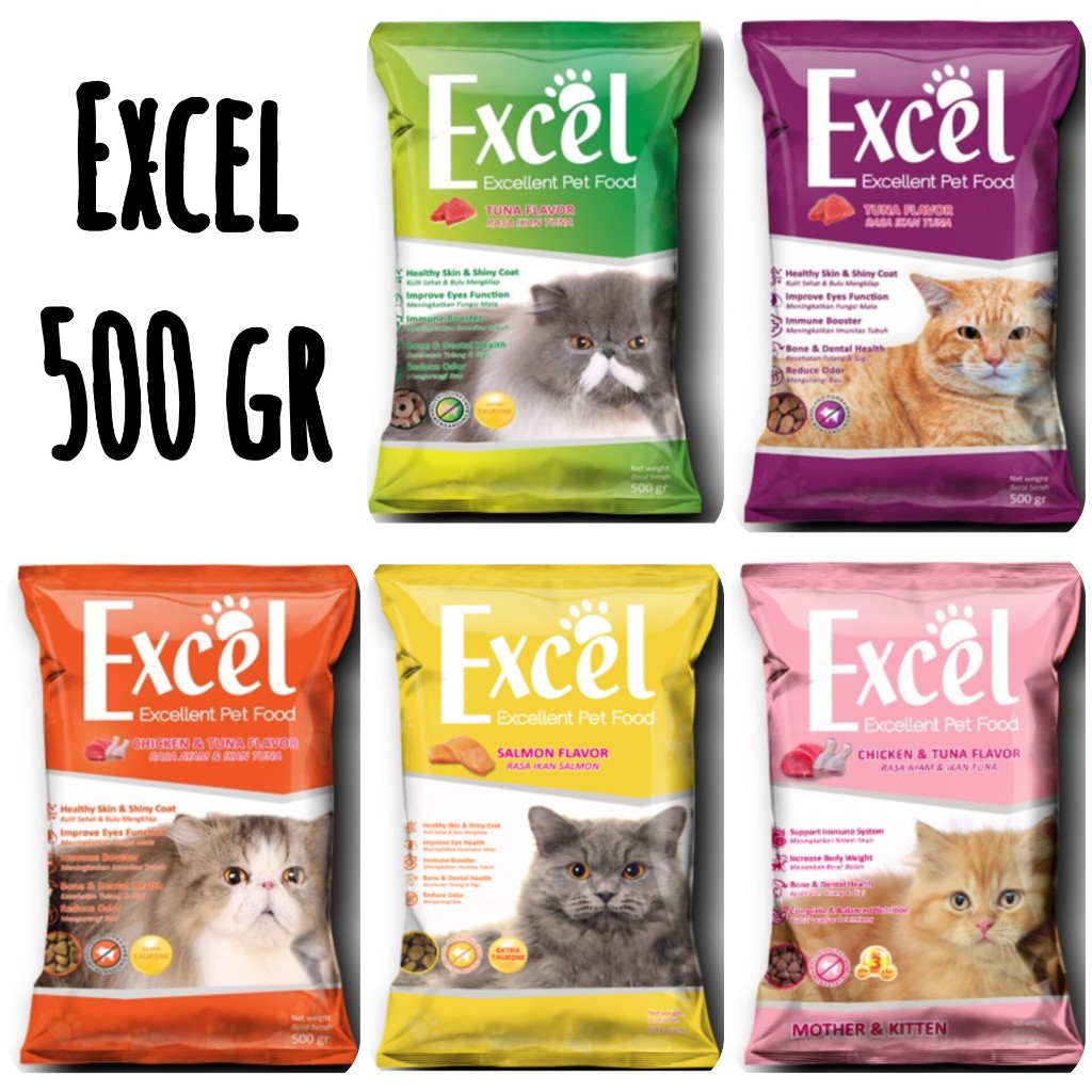 Jual EXCEL ADULT / EXCEL KITTEN / 500gr / excel pakan kucing | Shopee ...