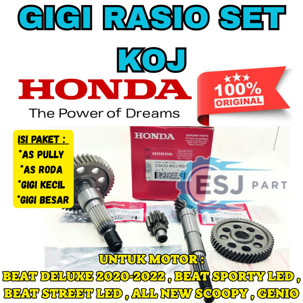 Jual GIGI RASIO SET KODE-KOJ HONDA ASLI Beat/Genio/Scoopy/Beat Deluxe ...
