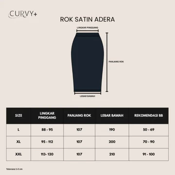 CURVYPLUS ADERA Rok Satin Silk Skirt Premium 107cm Plus Size Rok Duyung Wanita Maxi Mermaid