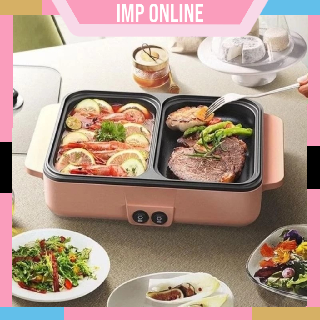 Jual IMP- Mini Electric Hotpot/ Steamboat & Grill Pan/ BBQ Multifungsi ...