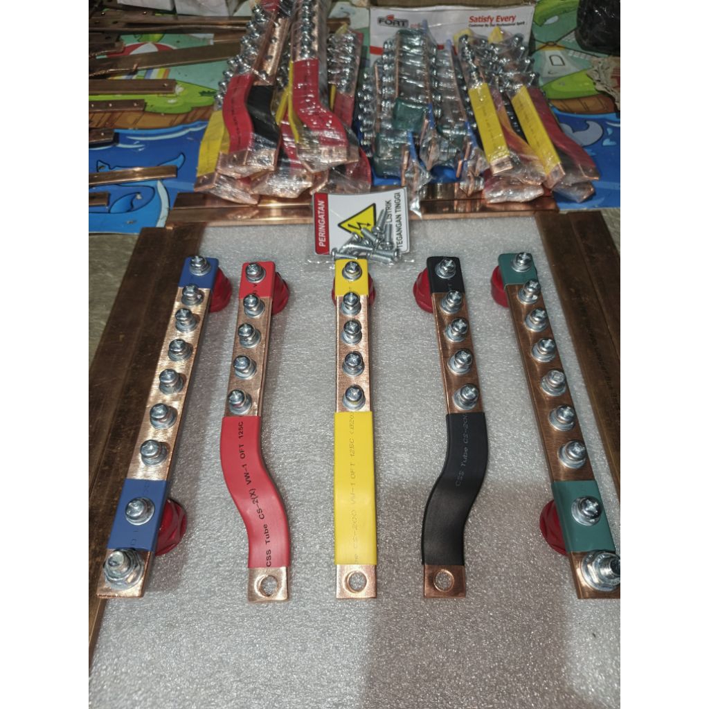 Jual BUSBAR 5×20 RSTN + GROUND PANJANG 20 CM UNTUK MCCB 200A | Shopee ...