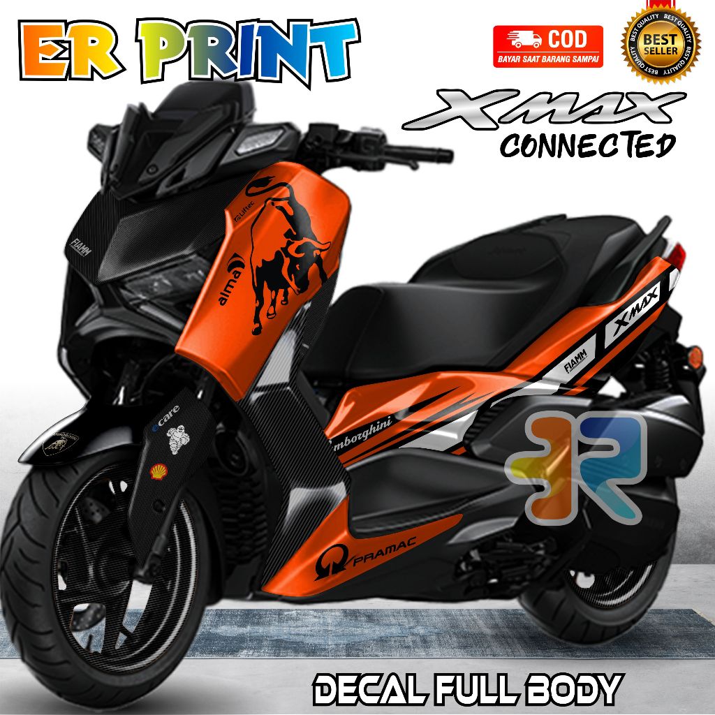 Jual Sticker Decal XMax Connected 125 Full Body Variasi Motif Desain ...
