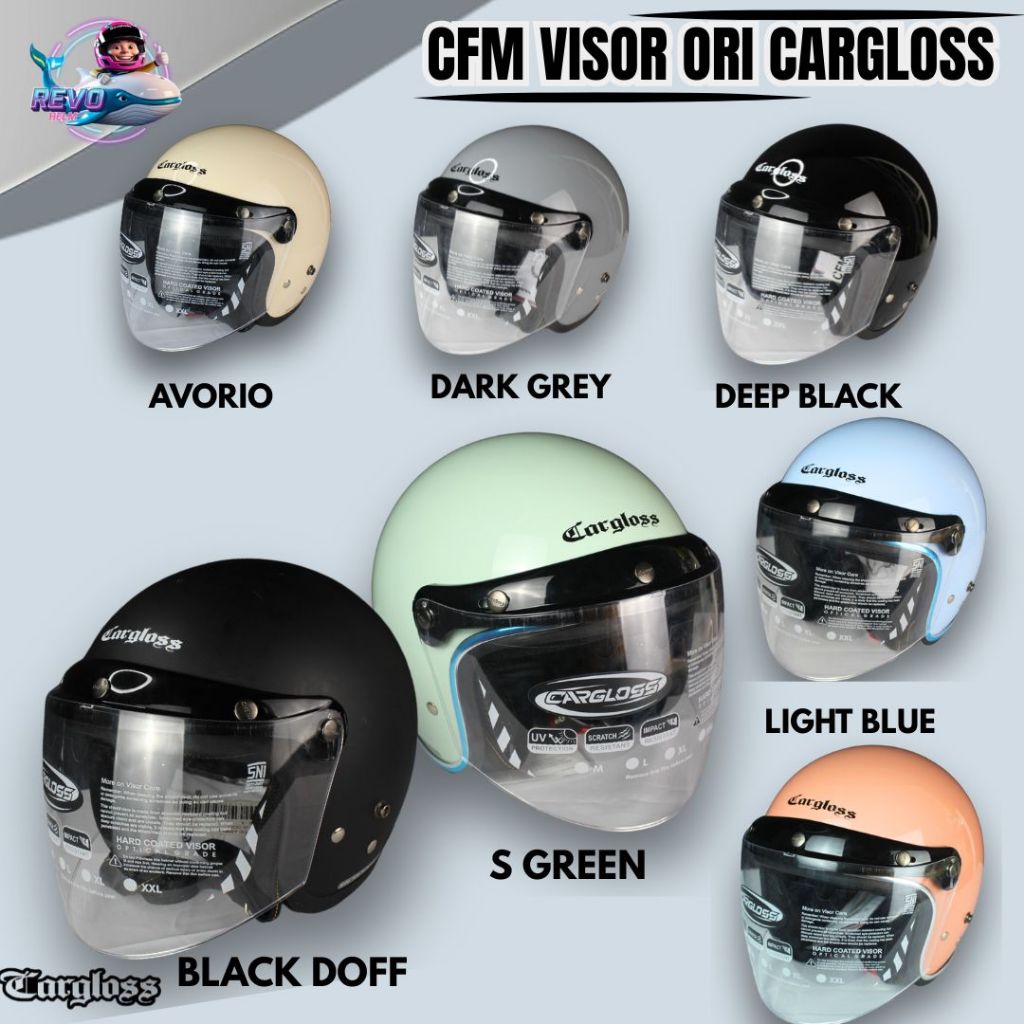 Jual HELM CARGLOSS CFM RETRO BUNDLING VISOR CARGLOSS ORIGINAL HALF FACE ...