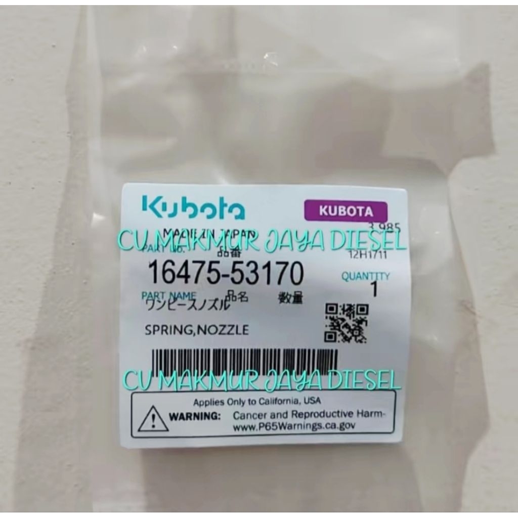 Jual Spring Nozzle L4400 16475-53170 Kubota Genuine | Shopee Indonesia