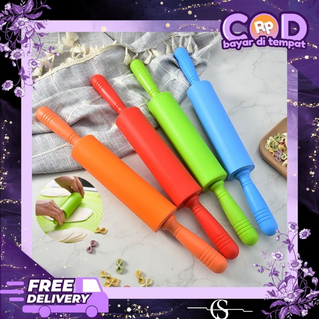 Jual (ALL VARIASI) Rolling Pin Silikon Penggiling Adonan / Pegangan ...