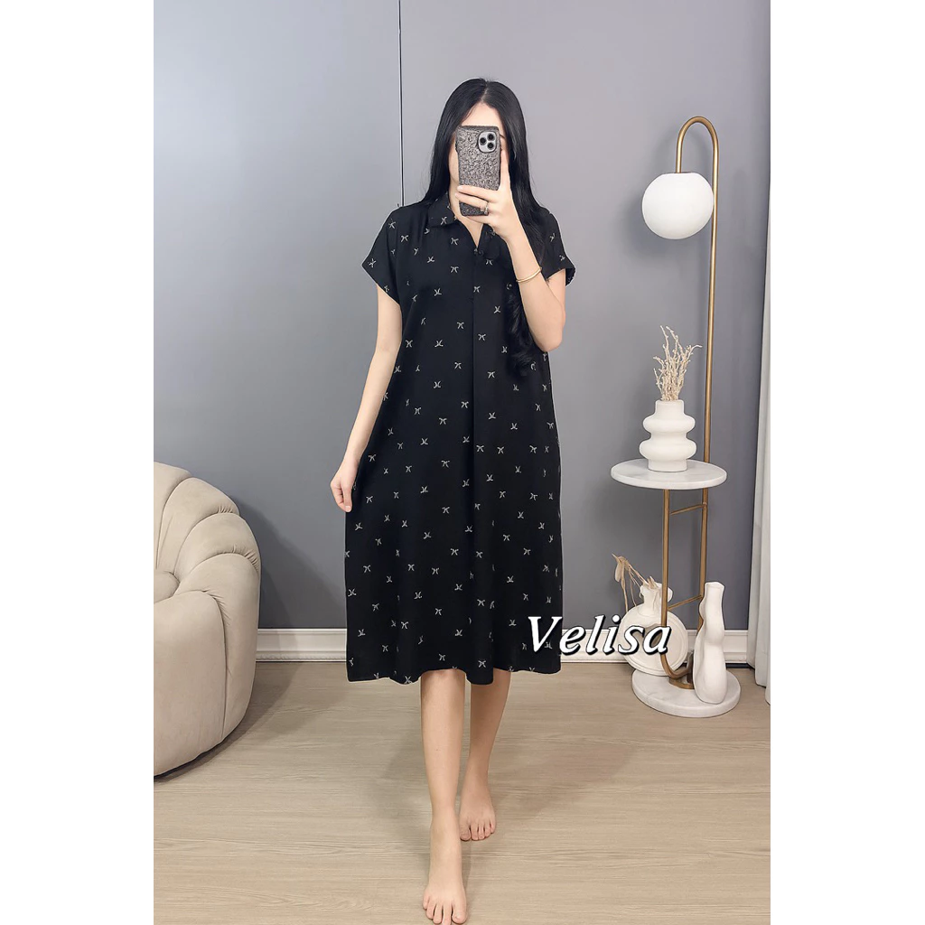 Gambar 4 Velisa Daster Midi Wanita Busui Friendly Rayon Premium – Homedress Wanita Adem