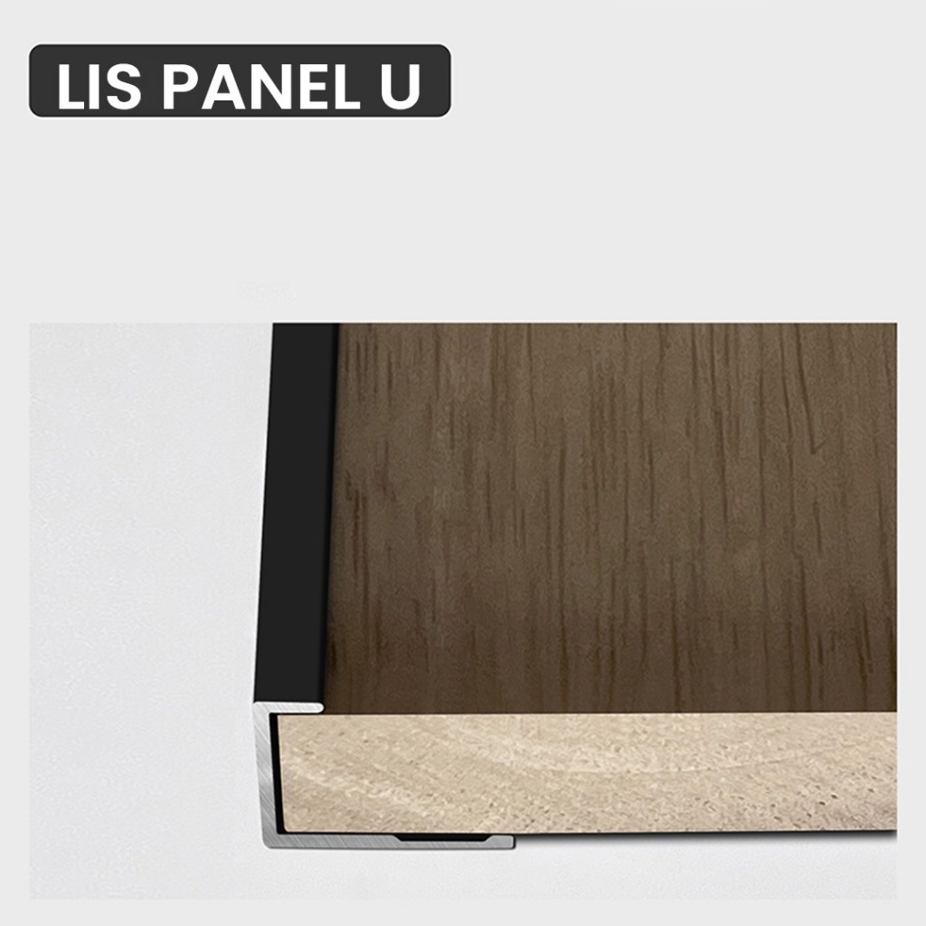 Jual LIS PANEL ALUMUNIUM U T W F 8MM 5MM HITAM GOLD WALLBOARD 3 meter ...