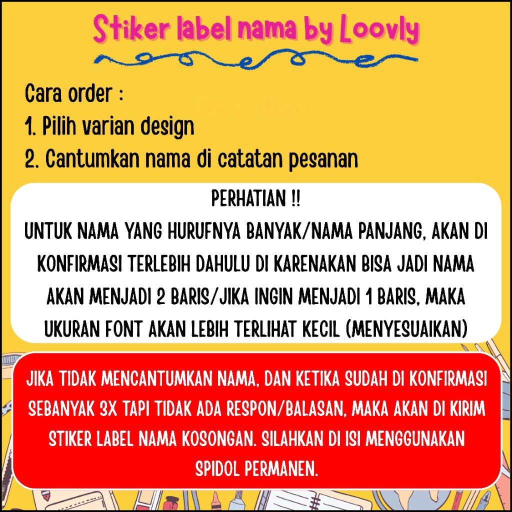 Jual Stiker Nama Part 1 - 20 pcs Stiker Label Nama Karakter Lucu Cute ...